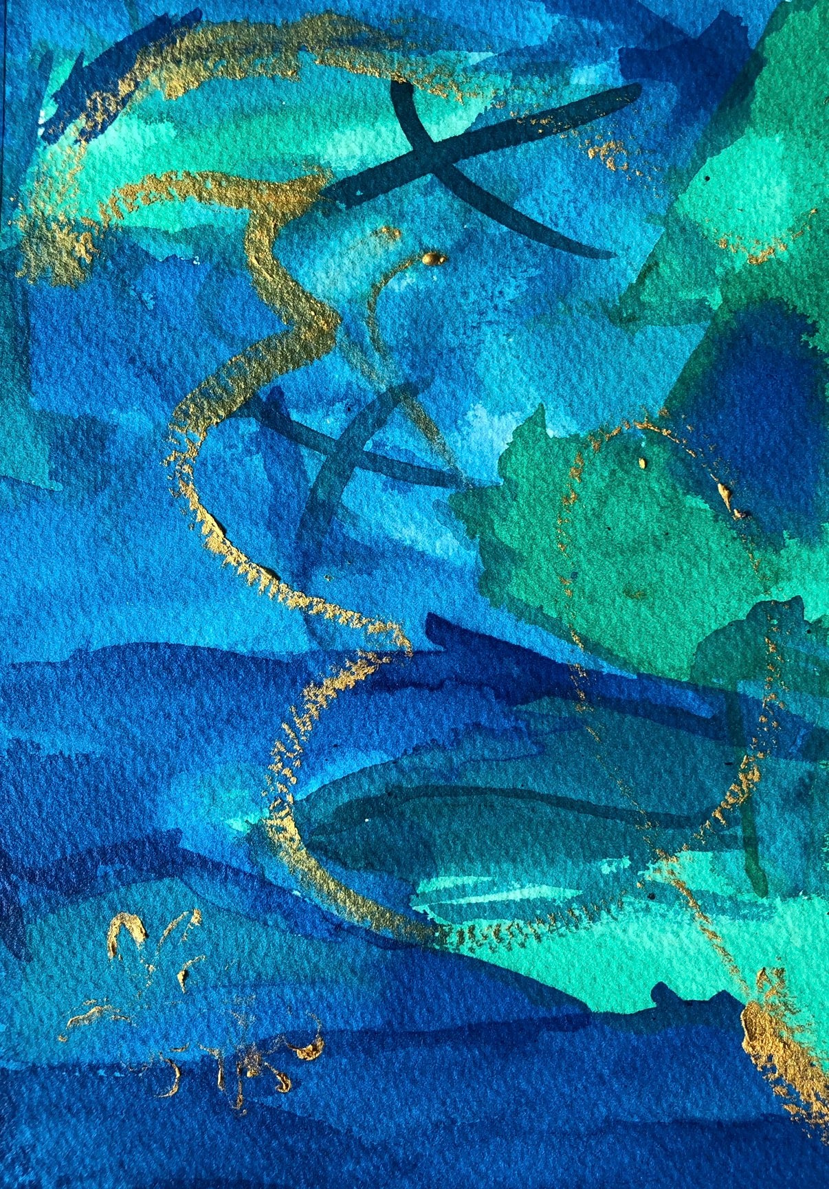 HAND MADE WATERCOLOUR & INK CARD —By Arlo